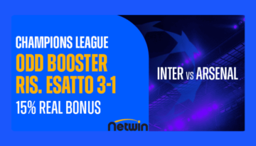 Promo Odd Booster Inter-Arsenal di Netwin