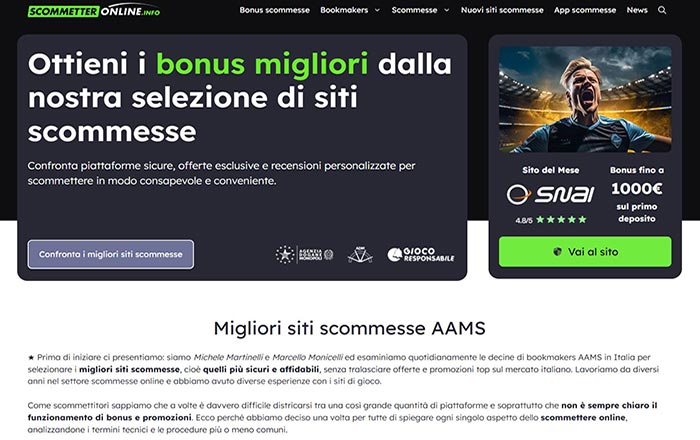 nuova veste grafica per il sito scommetteronline.info