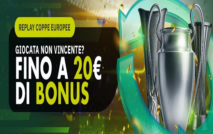 Bonus Lottomatica Replay Coppe Europee
